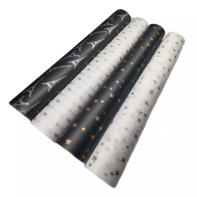 Good price Flower Bouquet Cardboard Wax Gift Wrap Paper Roll Thin Matte Custom Logo Printed online