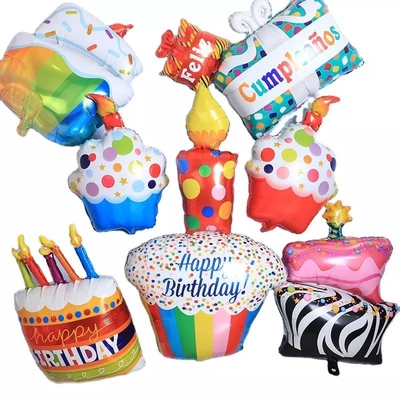 Good price Wholesal new style birthday cake gifts shape helium foil mylar balloons for happy birthday baby girl party decoration online
