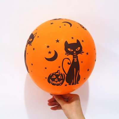 Good price Custom Ghost Printing Halloween Balloons Round Shape White Color 12inch online