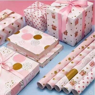 Good price 80gsm White Gift Wrapping Paper Roll Digital Printed 50cm*70cm online