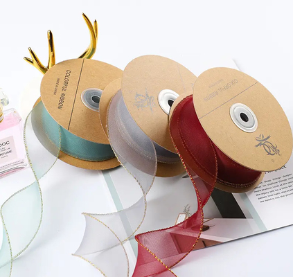 Good price Organza Ribbon For Gift Wrap Flower Packaging Solid Color Fishtail Yarn Ribbon Satin online