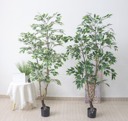 Good price Bonsai Fake Branch Banyan Microcarpa Green Leaf Plastic Artificial Ficus Tree Outdoor online