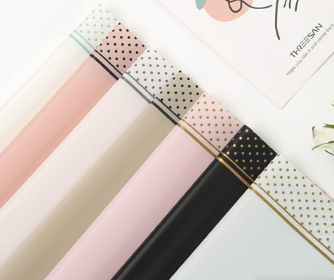 Good price Hansu Paper Wave Dot Border Rose Bouquet Wrapping Paper Translucent Waterproof online