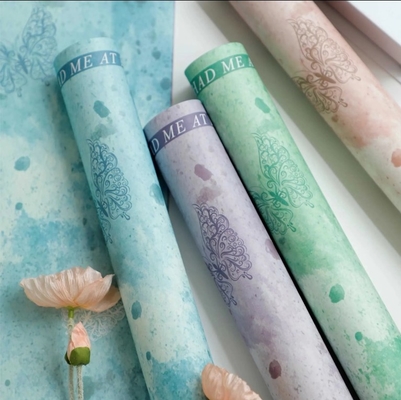 Good price Antistatic Florist Wrapping Paper with Waterproof and Embossed Art Rose Blossom Design online