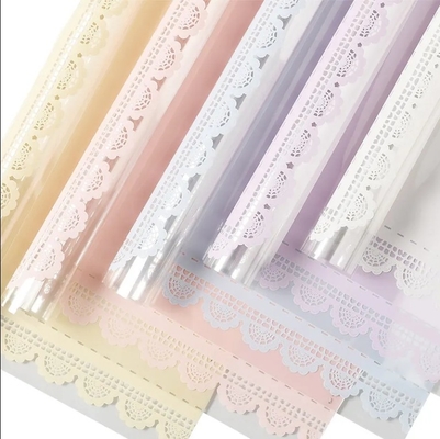 Good price Flower Wrapping Paper With Lace Edge Glassine Paper In Customized Color For Packaging online