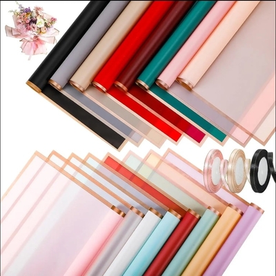 Good price Smooth Golden Edge Flower Wrapping Paper 58CM * 58CM Customized for Florist Packaging online