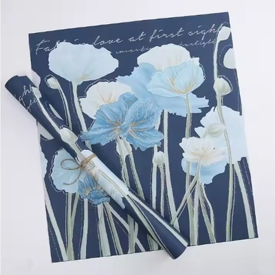 Good price Waterproof Custom Floral Wrapping Paper for Bouquet Korea Style Mixed Pulp Flower Painting online