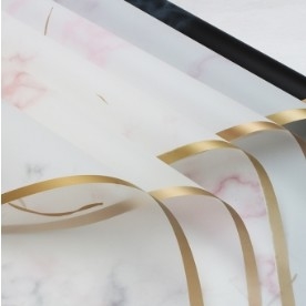Good price Gold Edge Marble Flower Wrapping Paper Border Plastic Opp Film Wrapping Paper Wholesale online