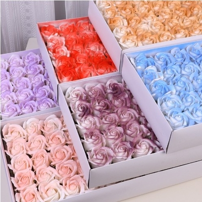 Good price Spray Color Gradient Rose Crushed Ice Blue Plum Jam Rose Soap Flower Bouquet Head Wholesale Three-layer Water Splash Valentine's Day Gift online