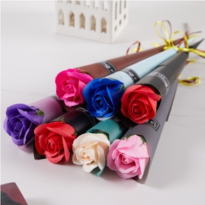 Good price Single Soap Rose Flower Simulation Soap Flower Bouquet Mother's Day Gift Valentine's Day Event Small Gift Wholesale online