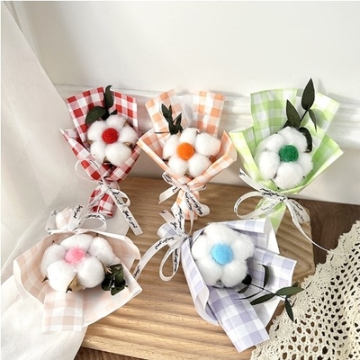 Good price Internet celebrity new Valentine's Day gift simulation cotton five petals Qixi atmosphere single bouquet creative gift online