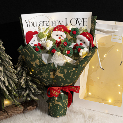 Good price 20x33cm Hand-Knitted Wool Simulation Flower Bouquet with Multiple Color Options online