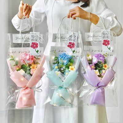 Good price Handmade Sunflower Carnation Knit Bouquet Creative Ready-Made Gift for Bestie’s Birthday/Christmas Rose-Inspired Yarn Flowers online