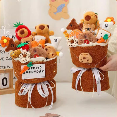 Good price Christmas Pawfect Leader Plush Toy Set Capybara Flower Bouquet Kawaii Cartoon Gift for Valentine's Day/Birthday online