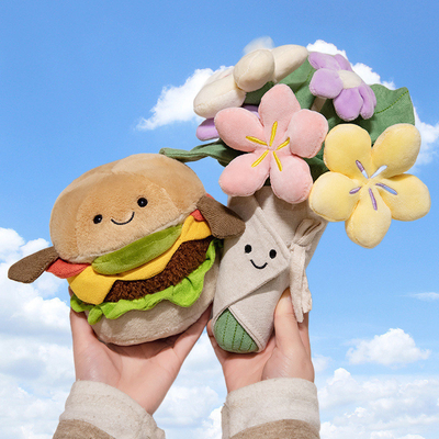 Good price Comfort Companionship Hamburger Plush Toy Soft Cute 15x28cm Food Series Stuffed Animal for Flower Variety Bouquet Gift online
