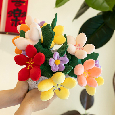 Good price Flower Variety 10x30cm Bouquet Wedding Dolls Fun Realistic Handheld Plush Flowers for Girls Romantic Gifts online