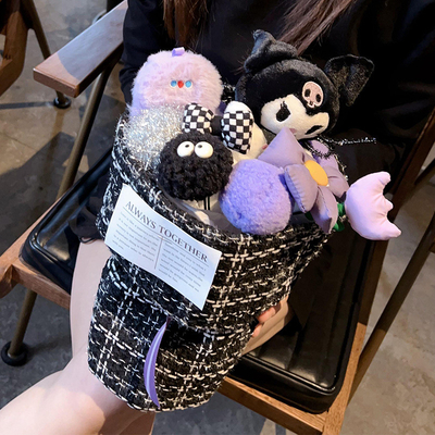 Good price Halloween Gift Doll Bouquet Kuromi Finished Plush Doll Pumpkin Head Cartoon Bouquet Birthday Gift for Girlfriend online