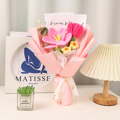 Good price Sunflower and Rose Handmade Knitted Yarn Flower Bouquet Perfect Gift for Valentine's Day Women's Day and Mother's Day online