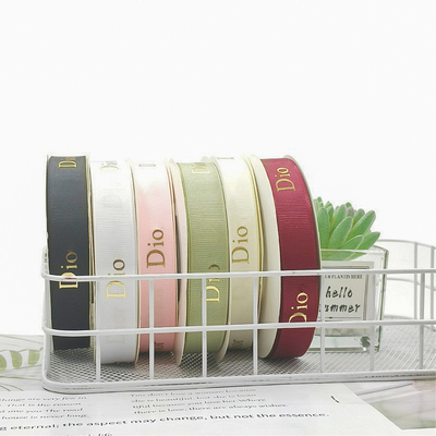 Good price Hot stamping thread ribbons, English holiday gifts, flower bundles, satin ribbons, fresh flowers, flower shops, baking DIY, flower shops, straps online