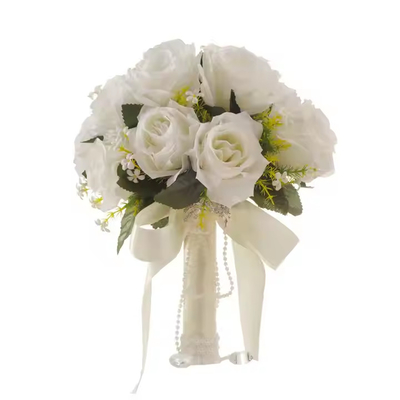 Good price Wholesale Silk Rose Flower Bouquet Decorative Wedding Flowers Bridal Bouquets online