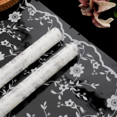 Good price Yitong imitation lace lace transparent cellophane bouquet waterproof flower wrapping paper opp plastic flower wrapping material online