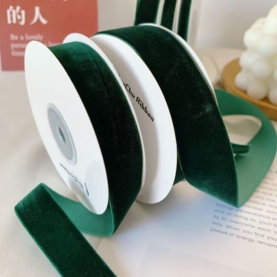 Good price Ink green velvet single-sided velvet woven ribbon velvet silk ribbon handmade DIY bow bouquet packaging gift online
