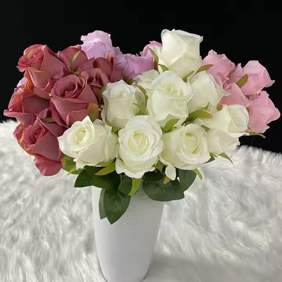 Good price 7 Heads Zixia Fairy Simulation Decorative Flowers Wedding Bouquets Indoor Dried Flower Artificial Silk Rose online