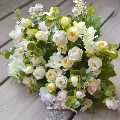 Good price Wholesales Sale Silk Single Roses Flower Bouquet Artificial Flowers Rose Flower Bouquet for Wedding Decoration online