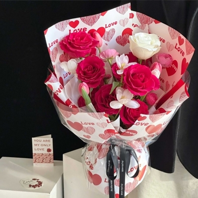 Good price Valentine's Day, love in the heart, Yuyin paper, flower bouquets, waterproof thickened packaging paper, flower art paper, flower shop packaging material online
