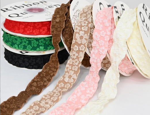 Good price 2.5cm Half Satin Half Yarn Packaging Ribbon Flower Bundle Birthday Cake Ribbon Handmade Butterfly Knot Ribbon online