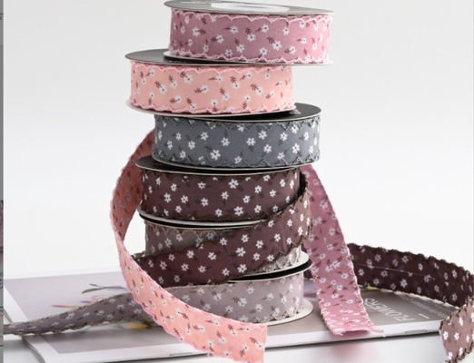Good price Bouquet packaging, floral arrangement, flower packaging materials, fabric, small fragrance, small floral fragments, edge cutting ribbons, woven ribbons, flower wrapping ribbons online
