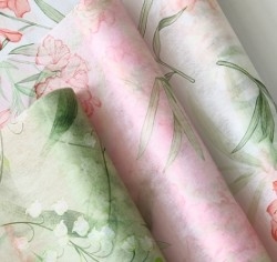 Good price Linglan non-woven fabric printed lining with high-end floral packaging paper online