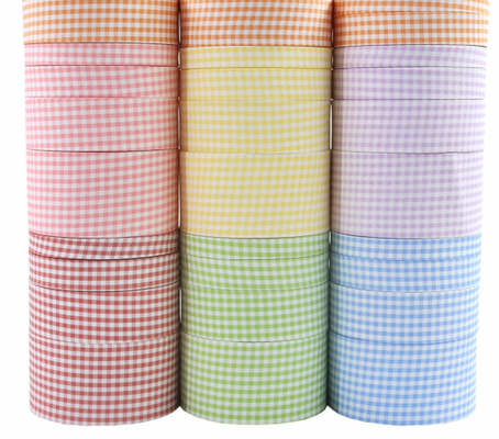 Grid pressed fabric ribbon, small grid woven ribbon, handmade DIY bow tie, hair accessory, bow tie, clothing, cotton fabric ribbon