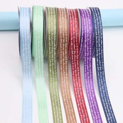 2cm green ribbon gift box packaging flower cake ribbon BESTWISHES hot stamping gift ribbon