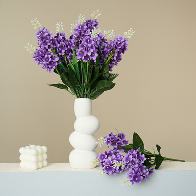 Good price Simulated 5-head hyacinth and lavender bouquet outdoor flower arrangement for wedding hall roadways and home decoration flower arrangement online