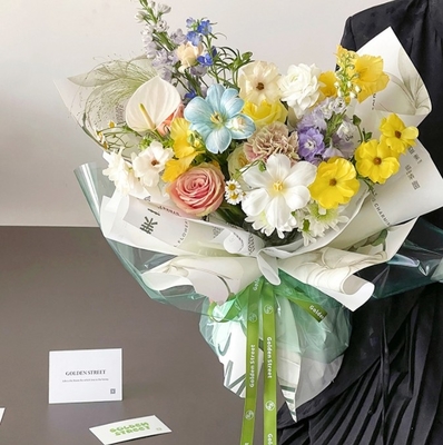 Good price Waterproof colored jelly film, flower art wrapping paper, semi-transparent cellophane, crystal paper, flower packaging material, glazed paper online