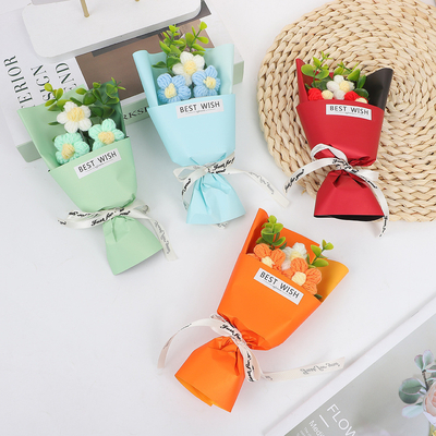 Good price 520 Valentine's Day Ins Mini Imitation Knitted Woolen Puff Bouquet Gift for Boyfriend's Birthday Companion online