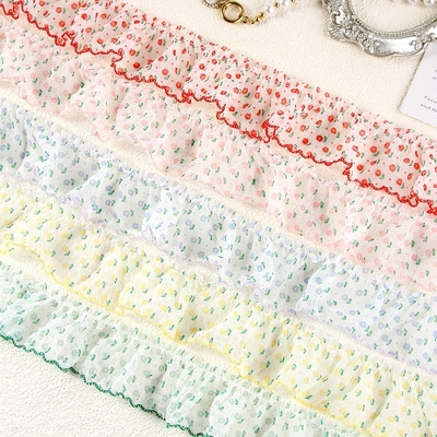 Polyester Woven Ribbon Hair Accessory Perfect Addition to DIY Crafts with Small Floral Plaid Skirt