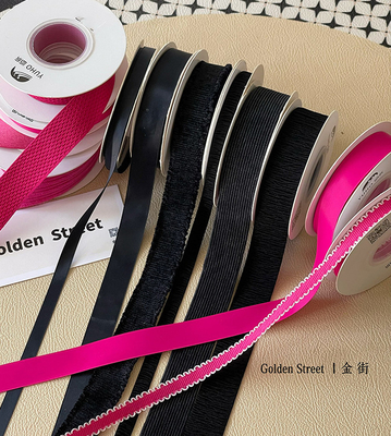 Good price Customized Colors Barbie Pink Ribbon Flower Bouquet Strap Gift DIY Bow Flower Shop Floral Materials online