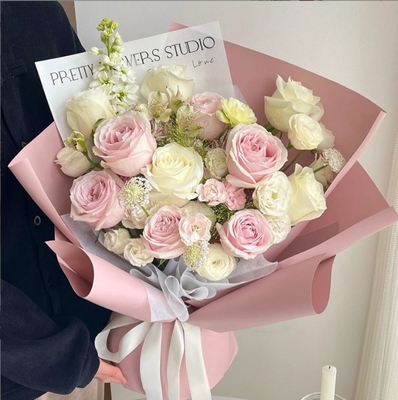 Good price High-end solid color paper with a thickness of 8.5 microns, waterproof matte flower wrapping paper, and floral art materials for flower shops online