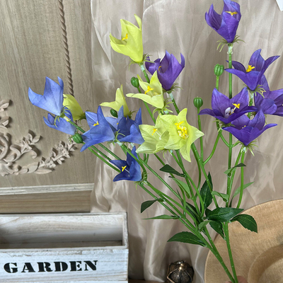 Good price Small Campanula simulation artificial artificial flower bundle silk flower artificial plastic flower high-end living room decoration wedding floral arrangement online