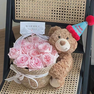Good price On Children's Day, June 1st, there are everlasting flower dolls, bear bouquets, teddy bear hug buckets, and birthday gifts online