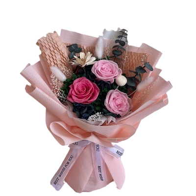 Good price Everlasting flower bouquets, real flower roses, dried flower ornaments, Christmas, Valentine's Day and Qixi Festival gifts, cross-border best-selling gift boxes online