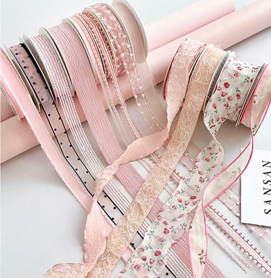 Rizhao Honey Series Ribbon Flower Bouquet Decoration Float Handmade Floral DIY Gift Packaging Straps Polyester Material Color Fastness