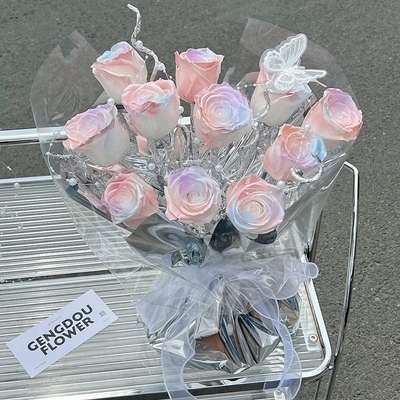 Good price Mermaid Princess Star River Dream Soap Eternal Flower 11-flower Finished Bouquet as a Qixi Festival birthday gift online