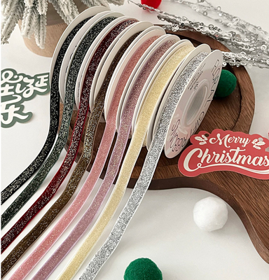 New Christmas ribbons, flower bouquets, bows, straps, floral arrangements, handmade DIY gift Material of satin ribbon