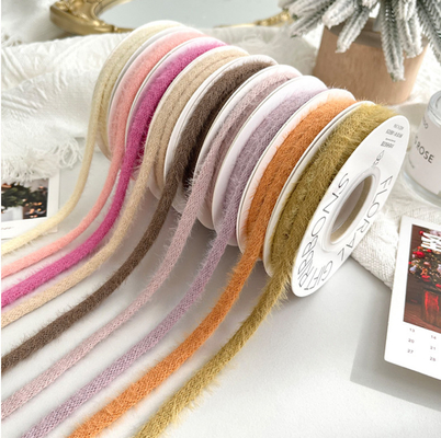 Good price Eco-friendly Plush Hollow Ribbon Flower Bouquet Handmade Christmas Floral DIY Gift Bag Cake Tying Straps online