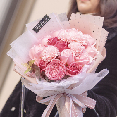 Good price Valentine's Day bouquet creative roses, carnations, simulated dried roses, birthday gifts, eternal life flower gifts, wholesale online