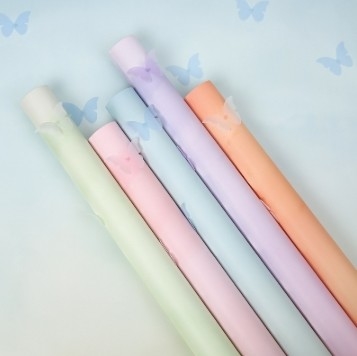 Good price 57*57cm Partysu Valentine's Day Waterproof Floral Flower Wrapping Paper with Butterfly Design online