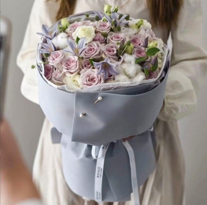Good price Waterproof Korean-style Embossed Paper for Kafin Paper Flower Art Packaging 58*58cm Plastic Round Bouquet online